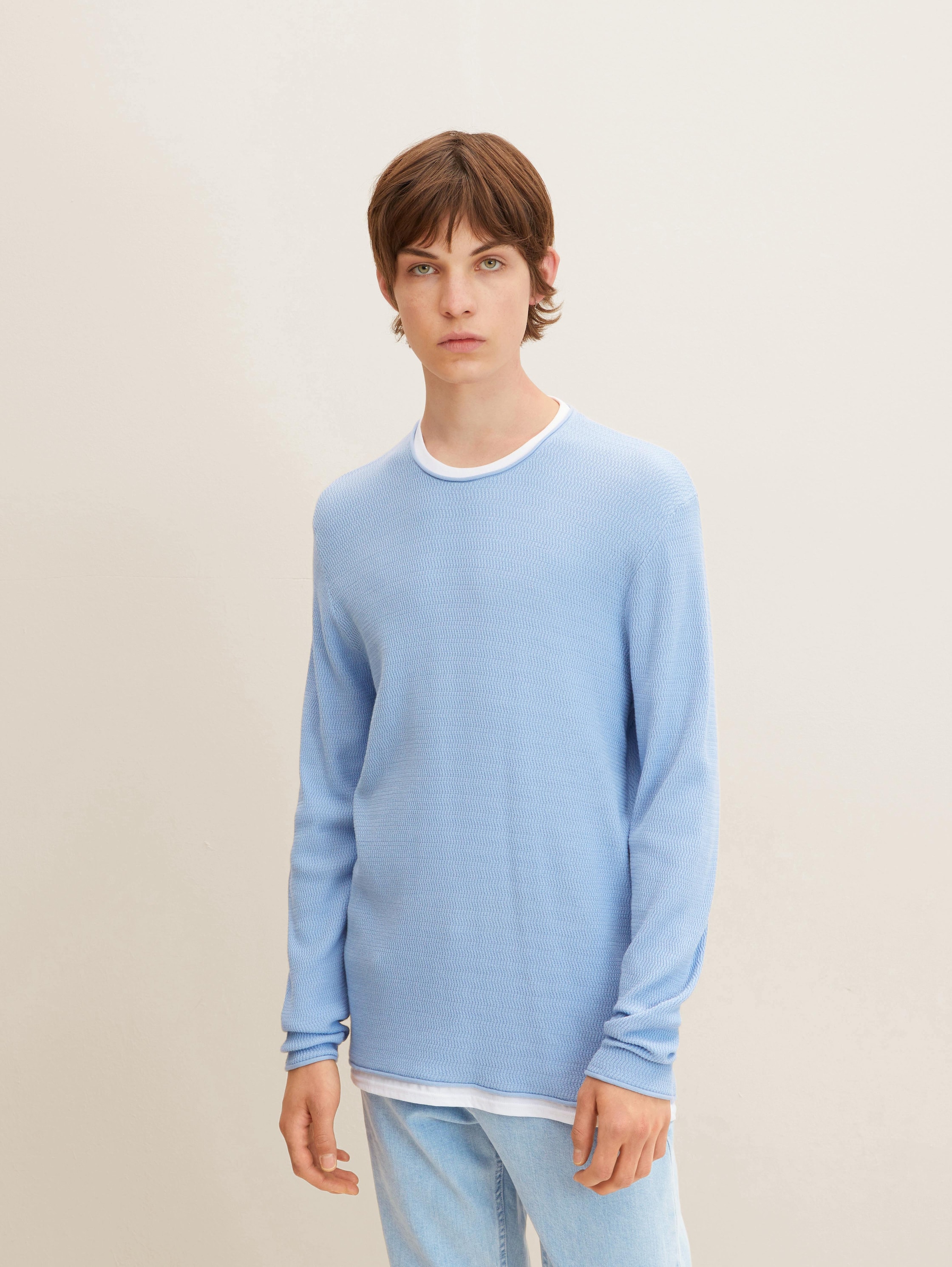 

Джемпер мужской TOM TAILOR 1032312 голубой 2XL, 1032312