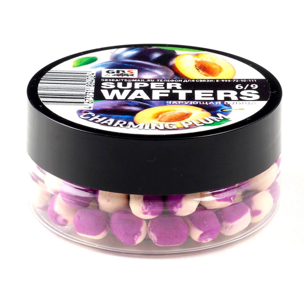 

Вафтерсы GBS BaITS Super Wafters 6x9 мм 48 гр Чарующая Слива, Super Wafters 6x9 мм