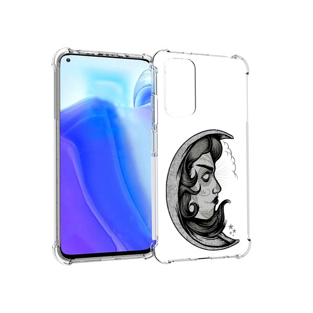 

Чехол MyPads Tocco для Xiaomi Redmi Note 11S черно белая луна с лицом (PT162215.279.680), Tocco