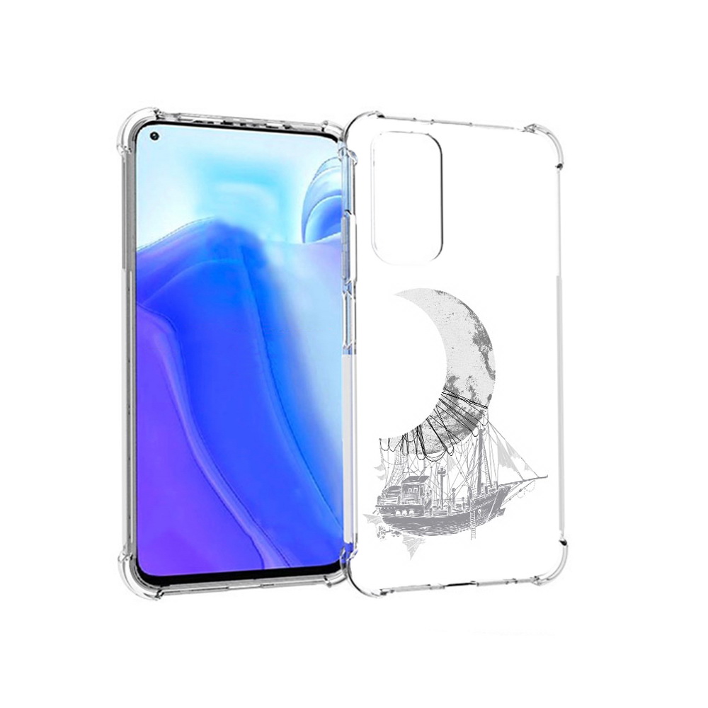 

Чехол MyPads Tocco для Xiaomi Redmi Note 11S черно белый корабль полумесяц, Tocco