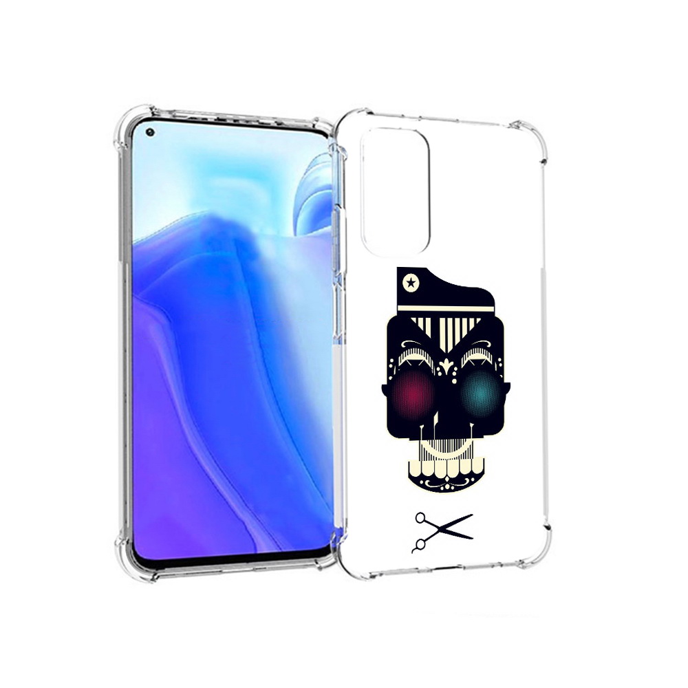 

Чехол MyPads Tocco для Xiaomi Redmi Note 11S черно белый скелет с яркими глазами, Tocco