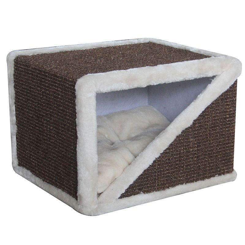 фото Когтеточка для кошек foxie box 40х35х30см бело-коричневая