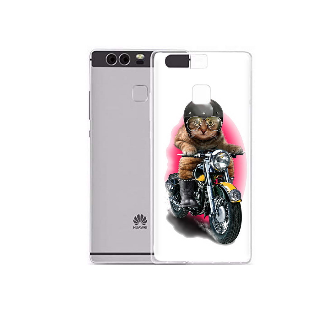 

Чехол MyPads Tocco для Huawei P9 Plus мото-кот (PT31455.54.485), Прозрачный, Tocco