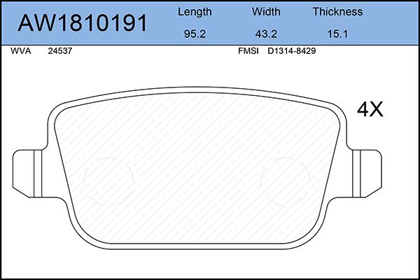 

Тормозные колодки AywiParts дисковые AW1810191