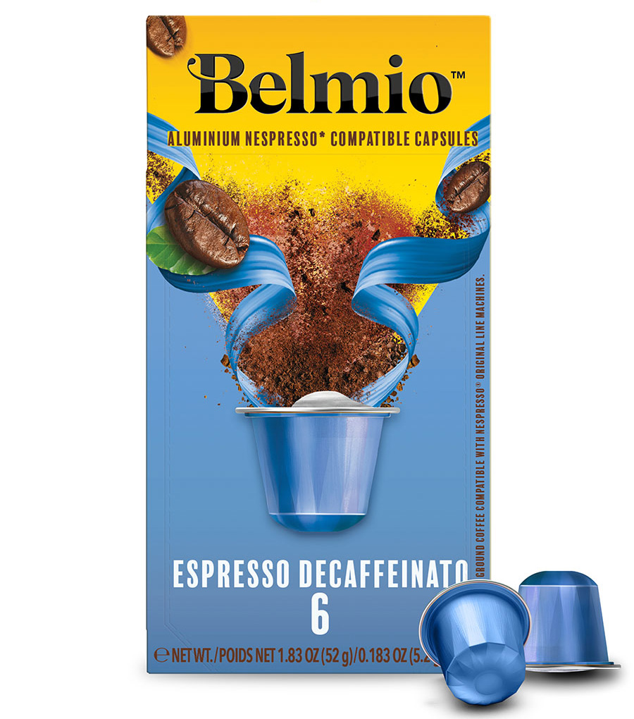 Кофе молотый в алюминиевых капсулах Belmio Decaffeinato 10 капсул