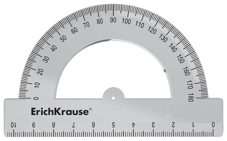

Транспортир ErichKrause Clear 49550, 180°, 10 см, Прозрачный, 895-732