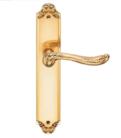 Ручка дверная ARCHIE GENESIS ACANTO на длинной накладке проходная PS матовое золото