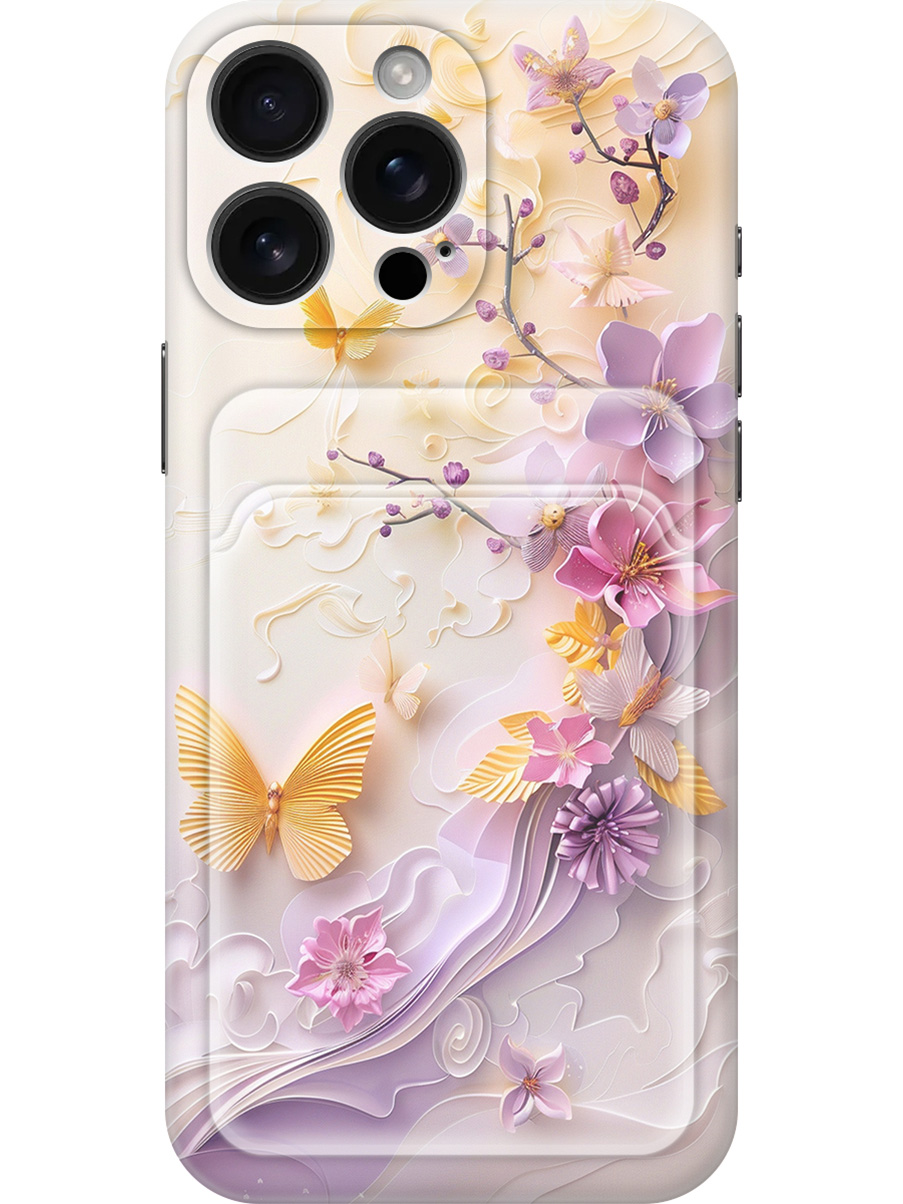 

Силиконовый чехол на Apple iPhone 16 Pro Max с принтом с карманом для карты 825272, Прозрачный;белый;оранжевый;фиолетовый, 785198323