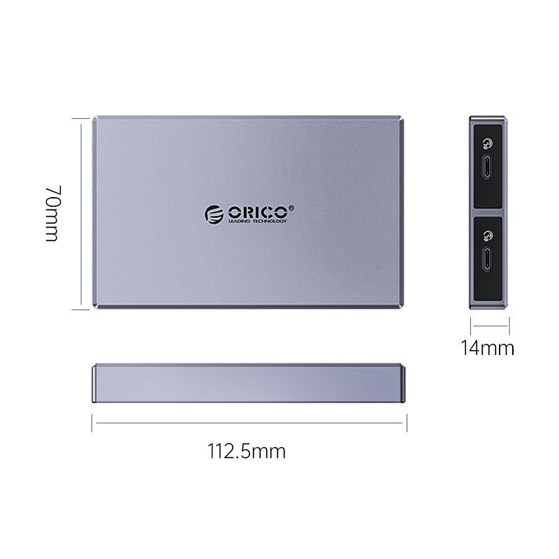 Кейс для портативного USB диска/внеш.HDD Orico ORICO-CM2C3-2N-GY-BP (ORICO-CM2C3-2N-GY-BP)