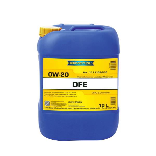 

Моторное масло Ravenol DFE 0W20 10 л, DFE
