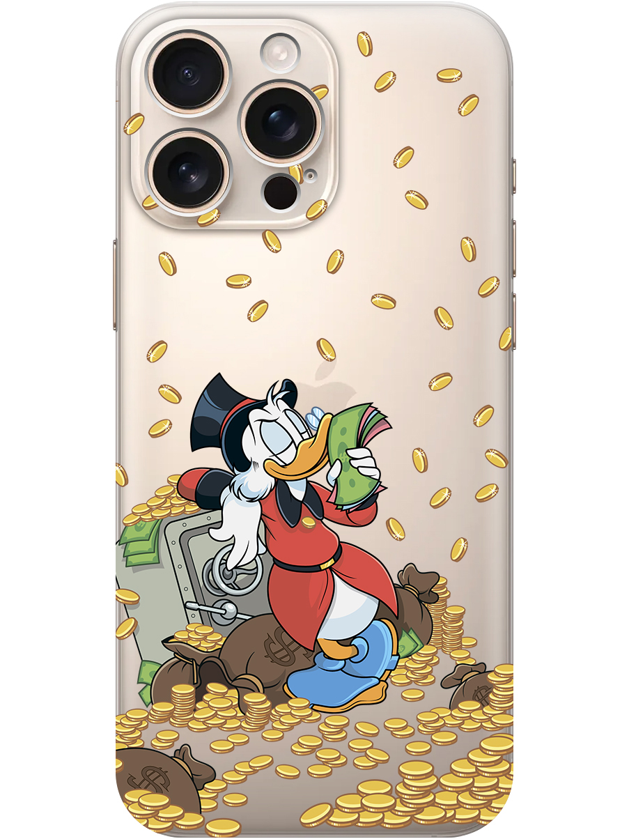 

Силиконовый чехол на Apple iPhone 16 Pro Max с принтом "Скрудж и сейф" прозрачный, Прозрачный;белый;красный, 785198372
