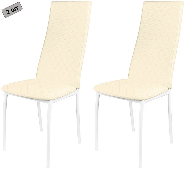 

Комплект стульев KETT-UP Hamburg LUX, стеганный, белый / бежевый, 2 шт, Hamburg LUX
