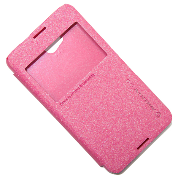 

Чехол Sony E2003, E2033 (Xperia E4G) флип пластик-кожзам с окошком Nillkin Sparkle красный