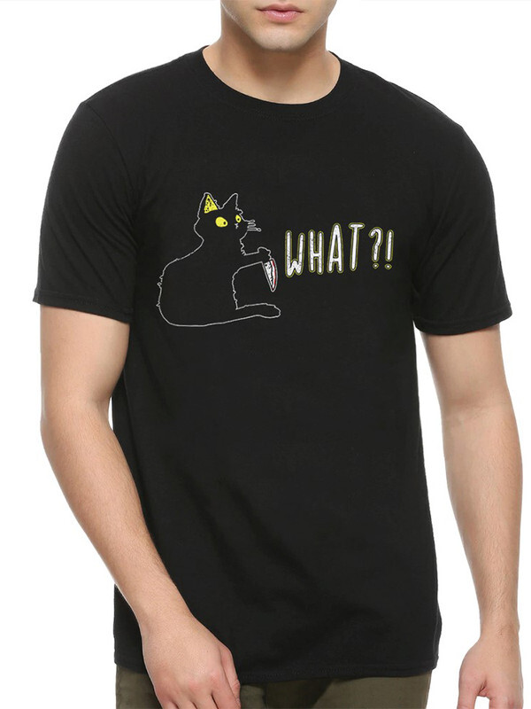 

Футболка мужская DreamShirts Studio Котик-убийца с ножом WHAT 2 черная XL, Черный, Котик-убийца с ножом WHAT 2
