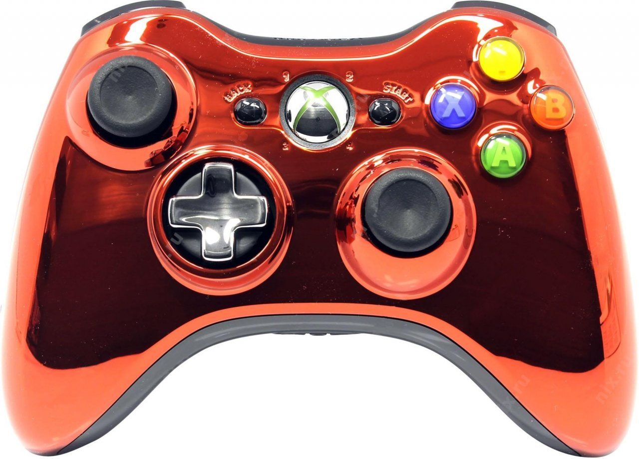 фото Геймпад xbox 360 wired controller chrome orange (xbox 360) nobrand