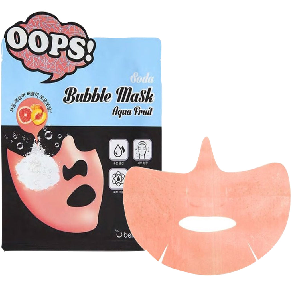 

Пузырьковая маска для лица увлажняющая Berrisom Soda Bubble Mask Aqua Fruit 3 шт, Пузырьковая маска для лица