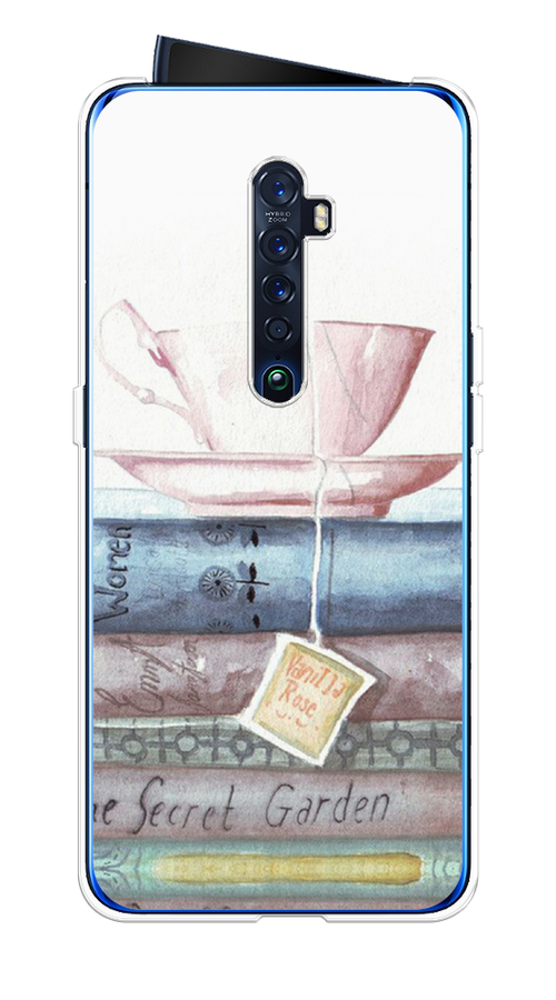 

Чехол на Oppo Reno 2 "Книжное чаепитие", Желтый;розовый;белый, 253550-1