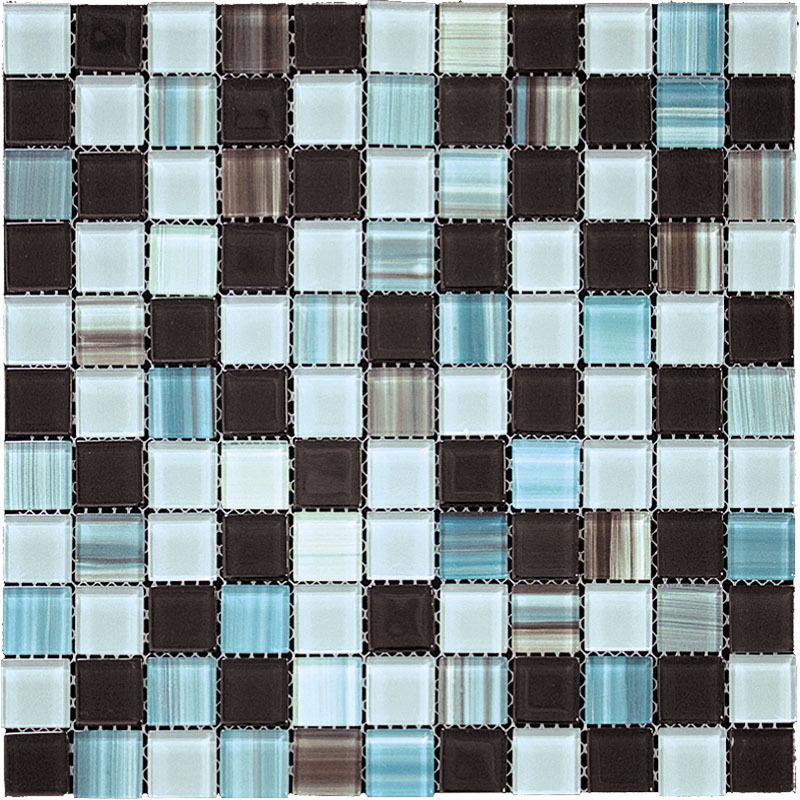 фото Мозаика из стекла natural ethnic голубой коричневый черный wl-06