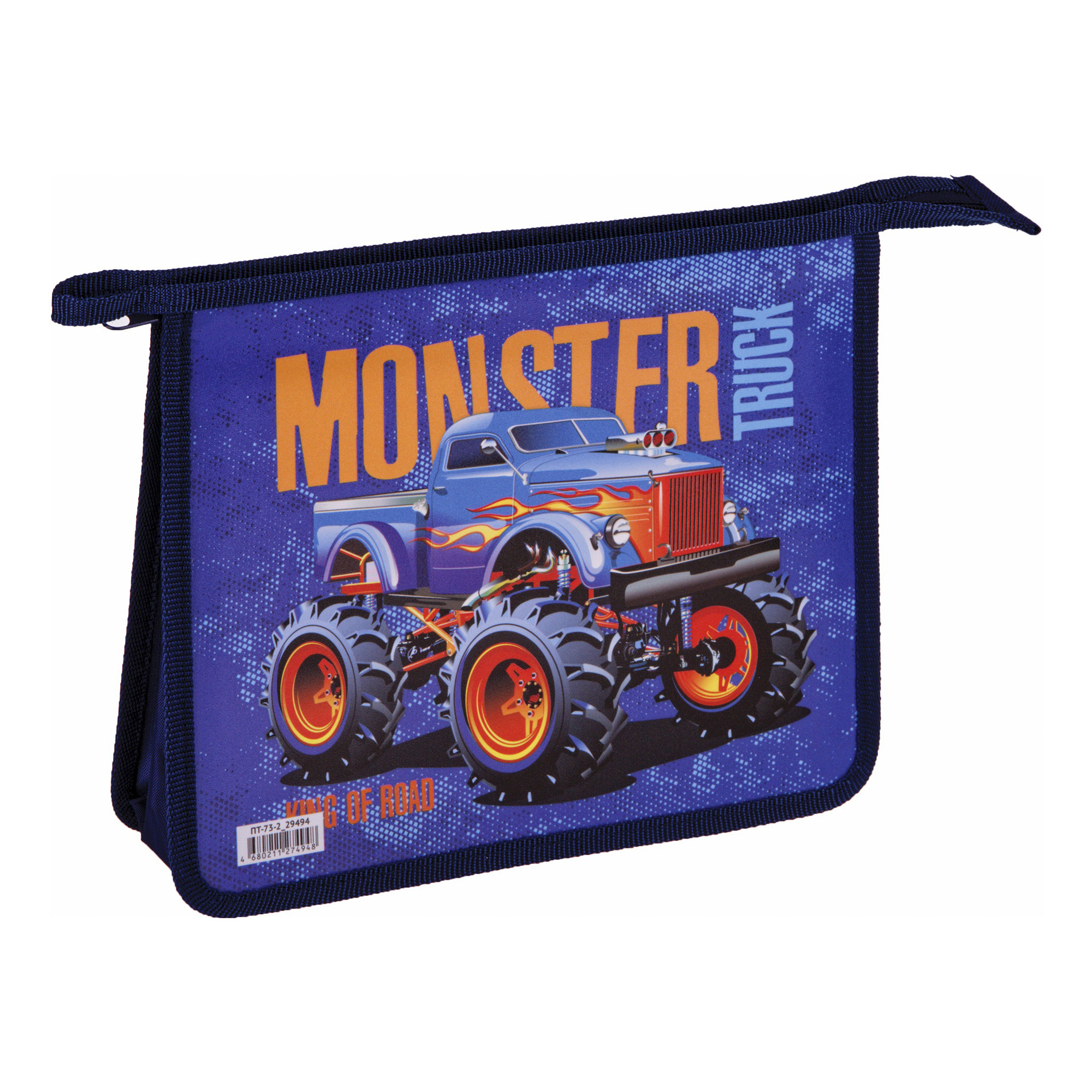 

Папка для тетрадей ArtSpace Monster Truck 2 отделения А5 пластик на молнии