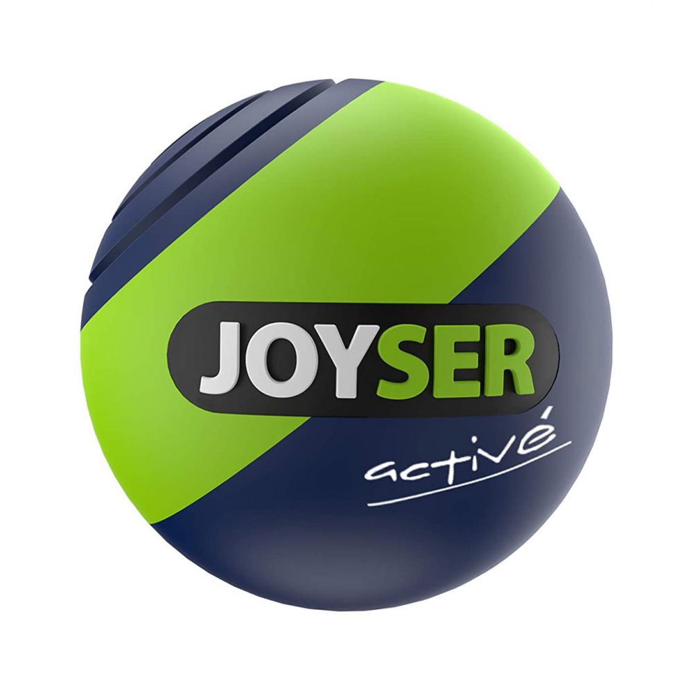 фото Игрушка-пищалка для собак joyser active резиновый мяч, зеленый, 6.3 см