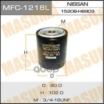 фото Фильтр масляный nissan almera (n15) 95-00, primera (p11) 96-02, familia 94-99 masuma masum