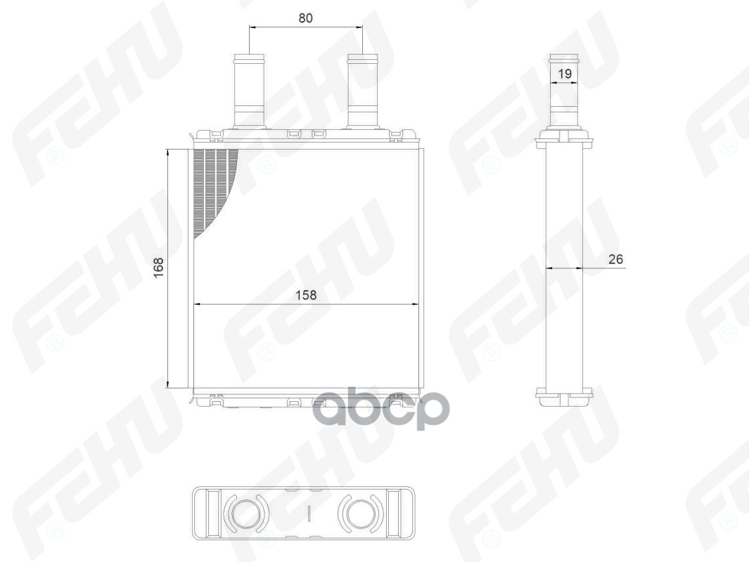 FEHU Радиатор отопителя VAZ 2170-72 Priora А/С Halla