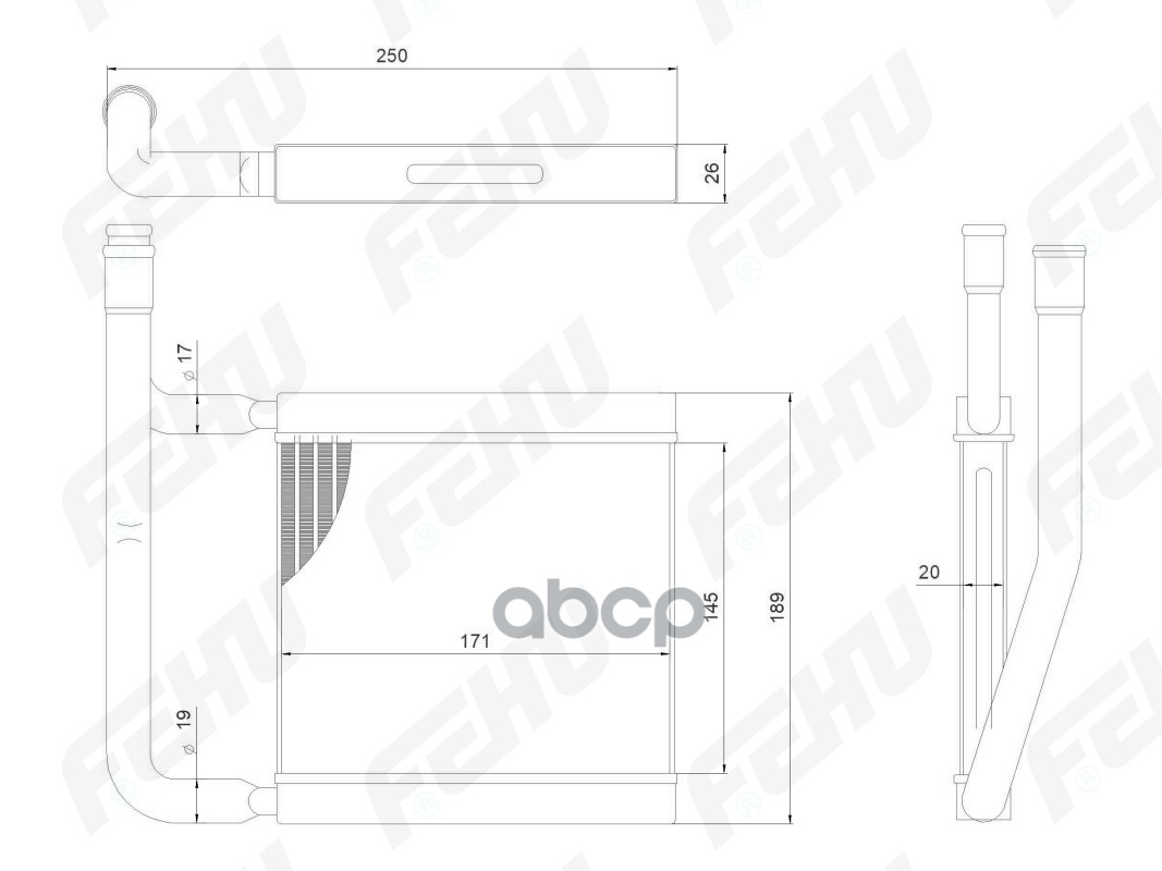 FEHU Радиатор отопителя VAZ 2190 Granta/Datsun on-Do