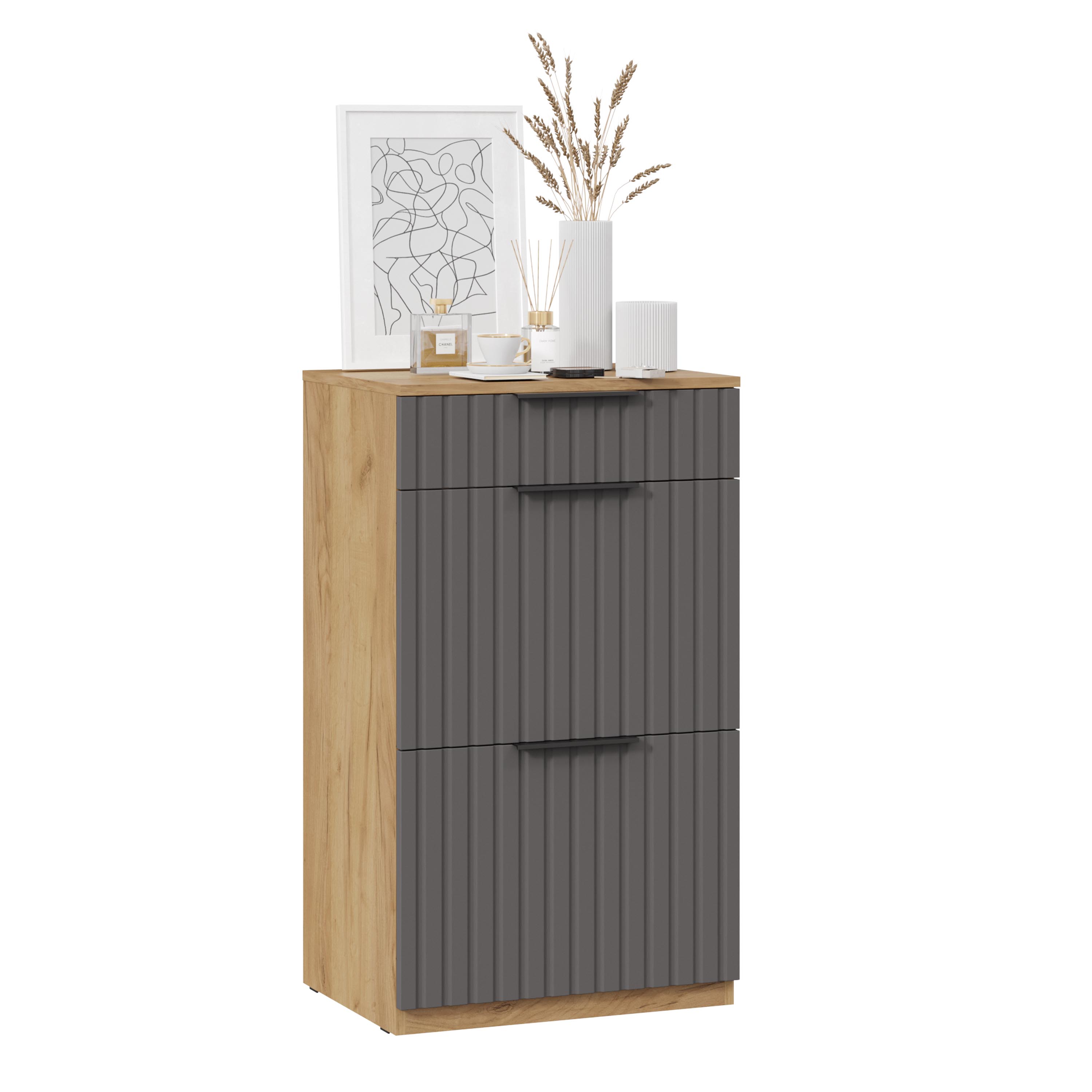 

Тумба для обуви ТриЯ Хилтон Дуб Крафт золотой/Графит матовый, Хилтон