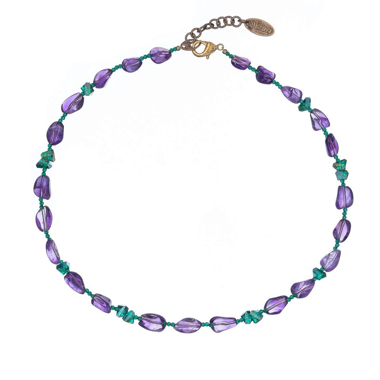 Бусы из бижутерного сплава 46 см Lanzerotti LZ-24.10-408, аметист/кристаллы