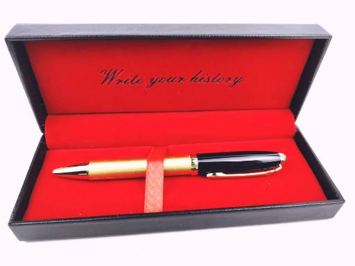 Шариковая ручка подарочная ТМ BIKSON Admiration синяя поворотный металл в футляре