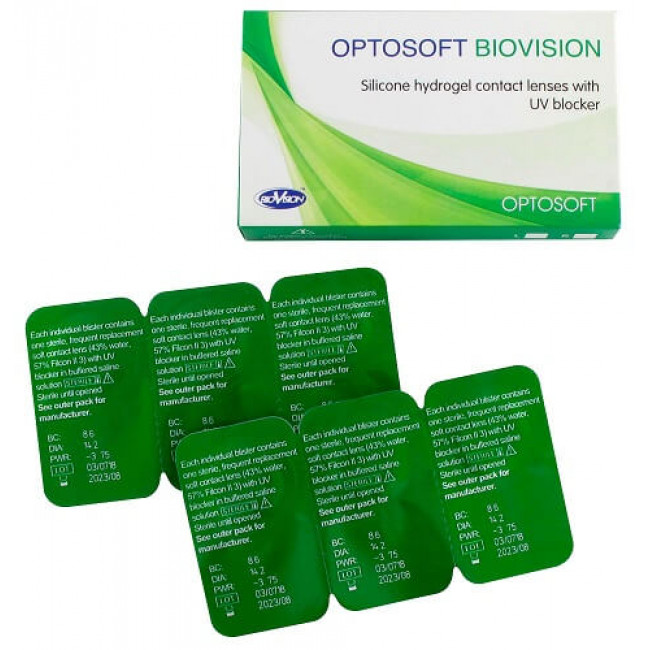 Купить Контактные линзы Optosoft Biovision (6 линз) -4.75 R.8.6