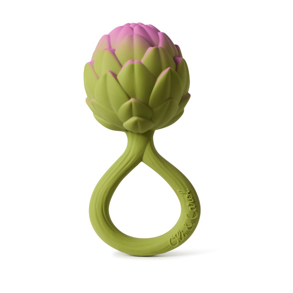 

Грызунок прорезыватель погремушка Oli&Carol Artichoke Rattle Toy, Зеленый, RATTLE TOY