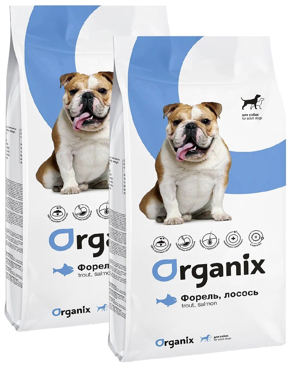 

Сухой корм для собак Organix с форелью и лососем 12 кг