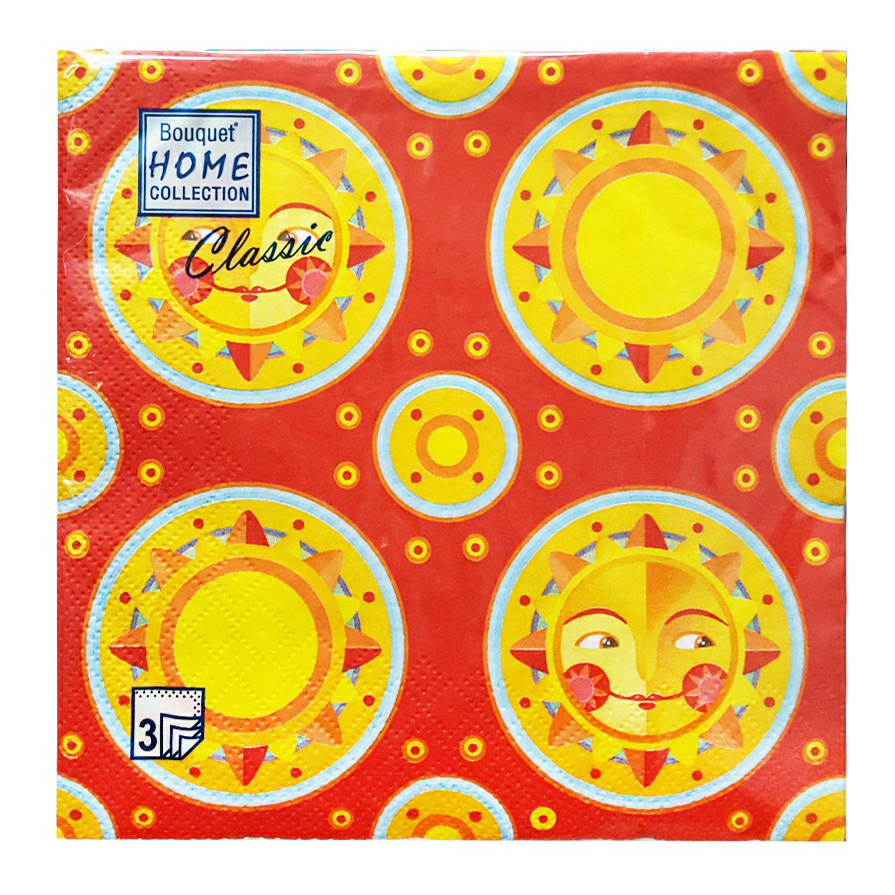 Салфетки бумажные Масленица 3 слоя 33 х 33 см 20 шт