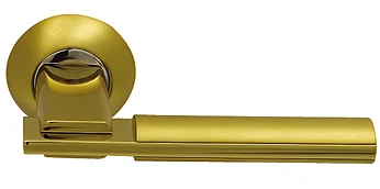 фото Ручка дверная archie sillur 94a s.gold/p.gold золото матовое/золото