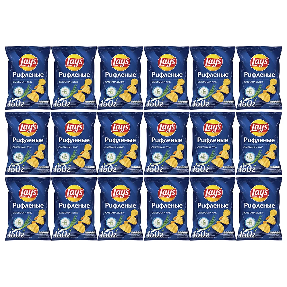 

Чипсы картофельные Lay's Сметана и лук 18 шт по 150 г