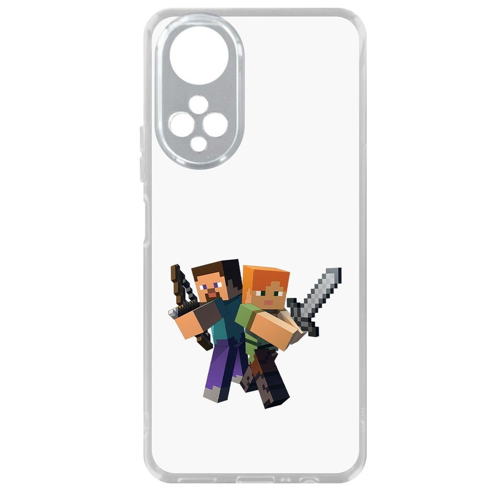 

Чехол Minecraft-Стив и Алекс для Honor X7, Прозрачный