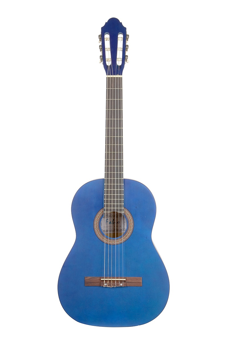 фото Классическая гитара с анкером,матовая,синяя.липа 4/4 (39 дюйм) fabio км3911 bl