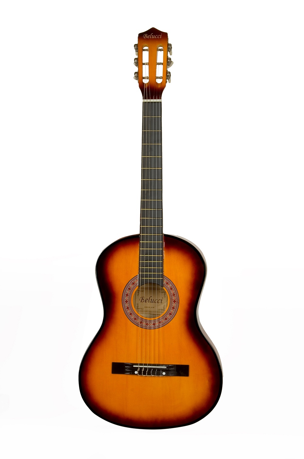 Классическая гитара с анкером,глянцевая,Санбёрст.Липа 7/8 (38 дюйма) Belucci BC3805 SB