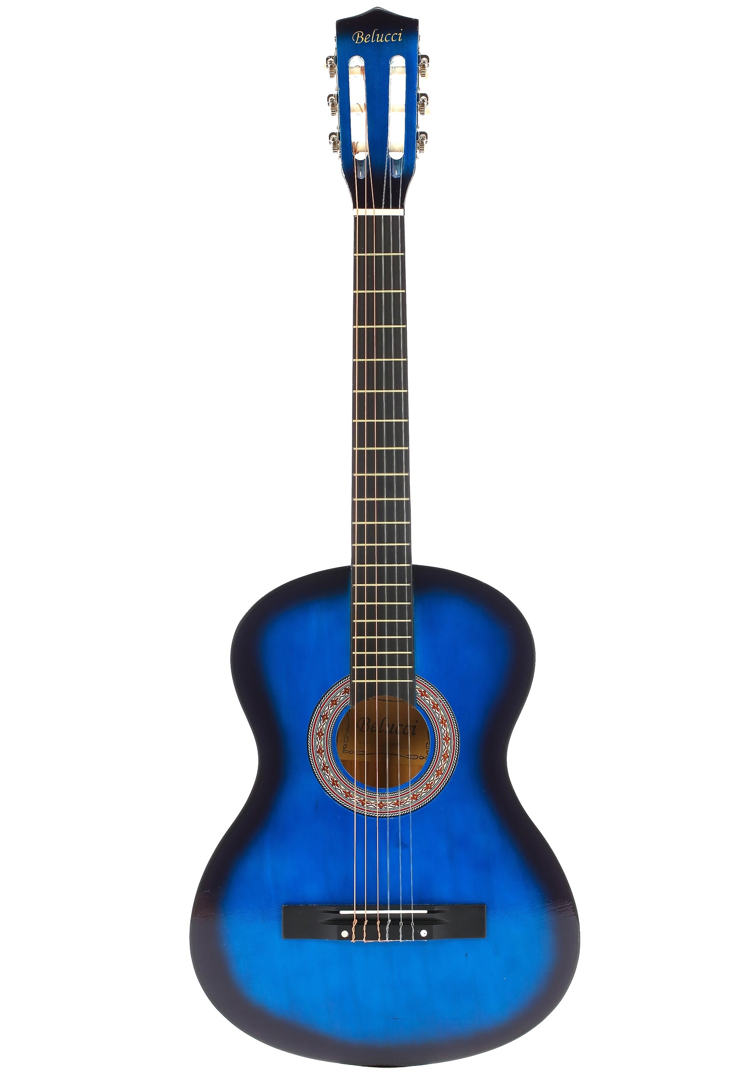 Классическая гитара с анкером,глянцевая,Синяя.Липа 7/8 (38 дюйма) Belucci BC3805 BLS