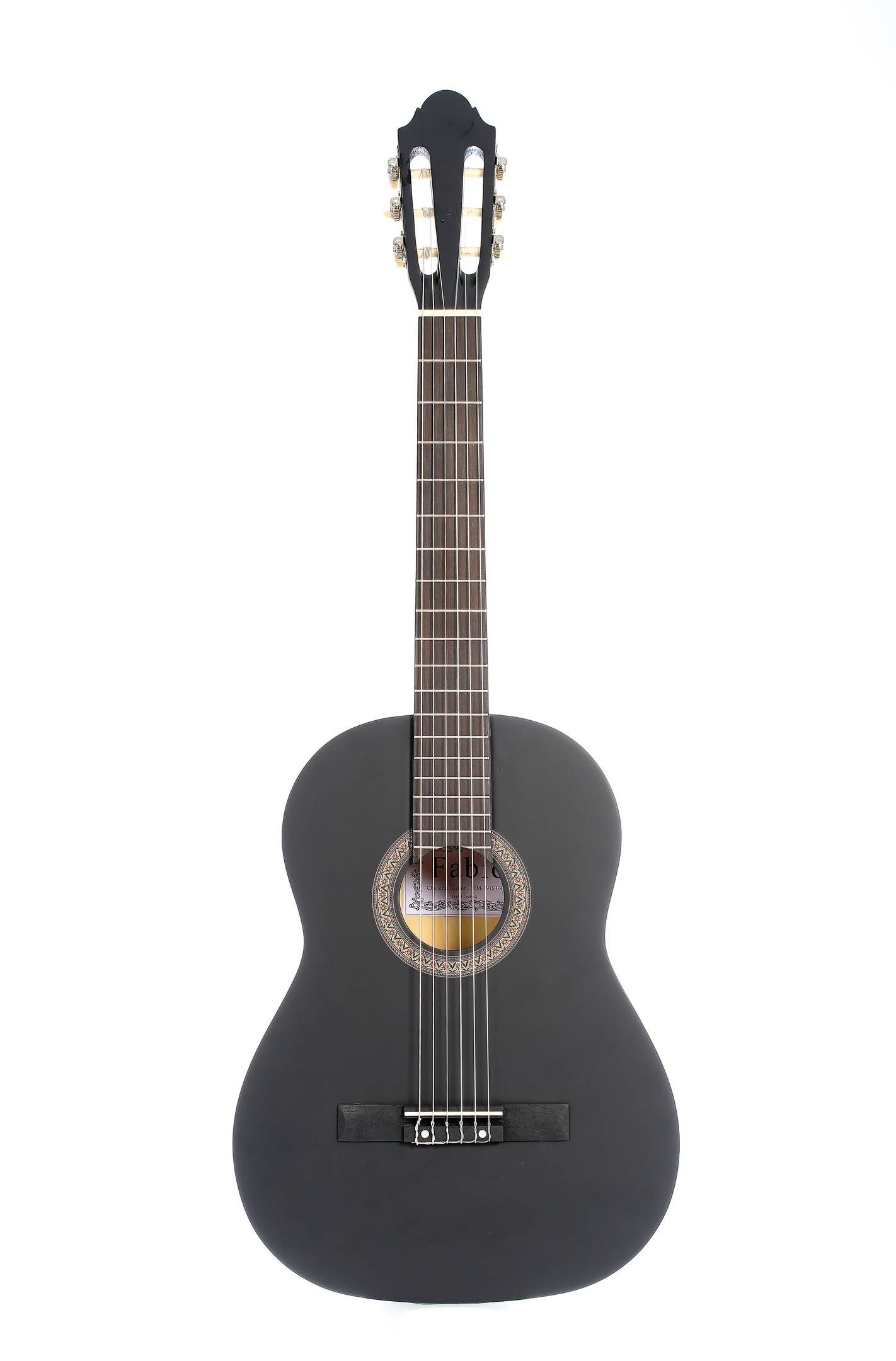 Классическая гитара с анкером,матовая,Черная.Ель 4/4 (39 дюйм) Fabio КМ3915 BK