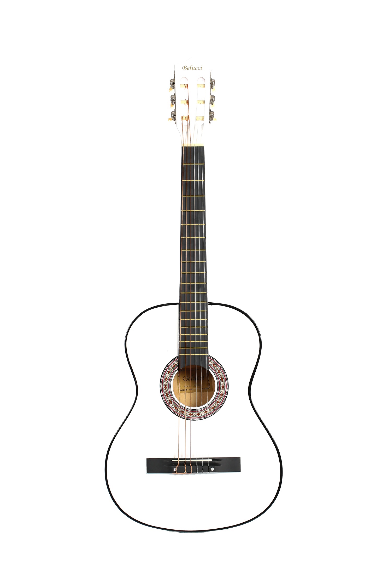 Классическая гитара с анкером,глянцевая,Белая.Липа 7/8 (38 дюйма) Belucci BC3805 WH