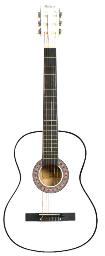 Классическая гитара с анкером,матовая,Белая.Липа 7/8 (38 дюйма) Belucci BC3825 WH