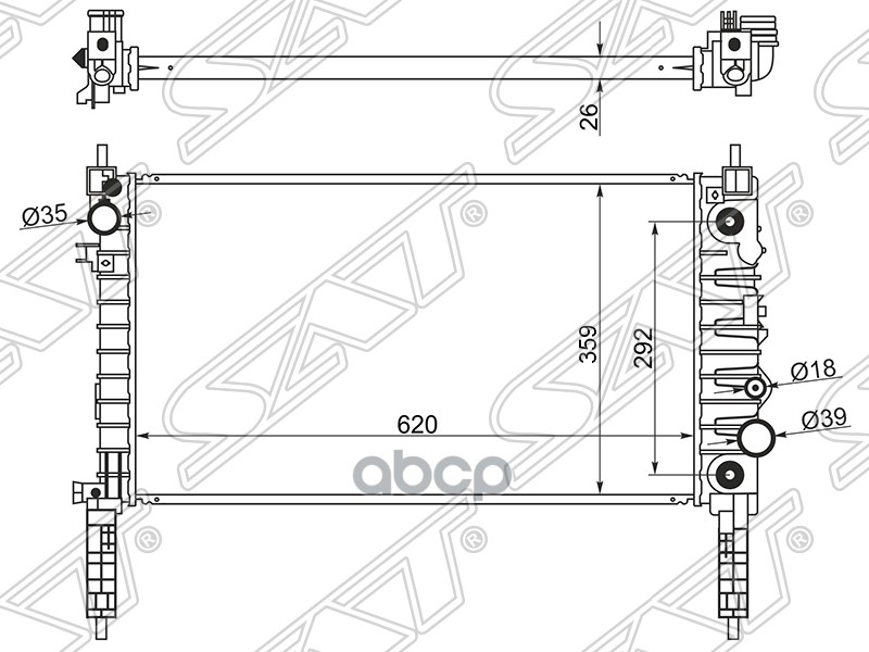 фото Радиатор opel mokka 1.4 12- sat cv0011-2 sat cv00112