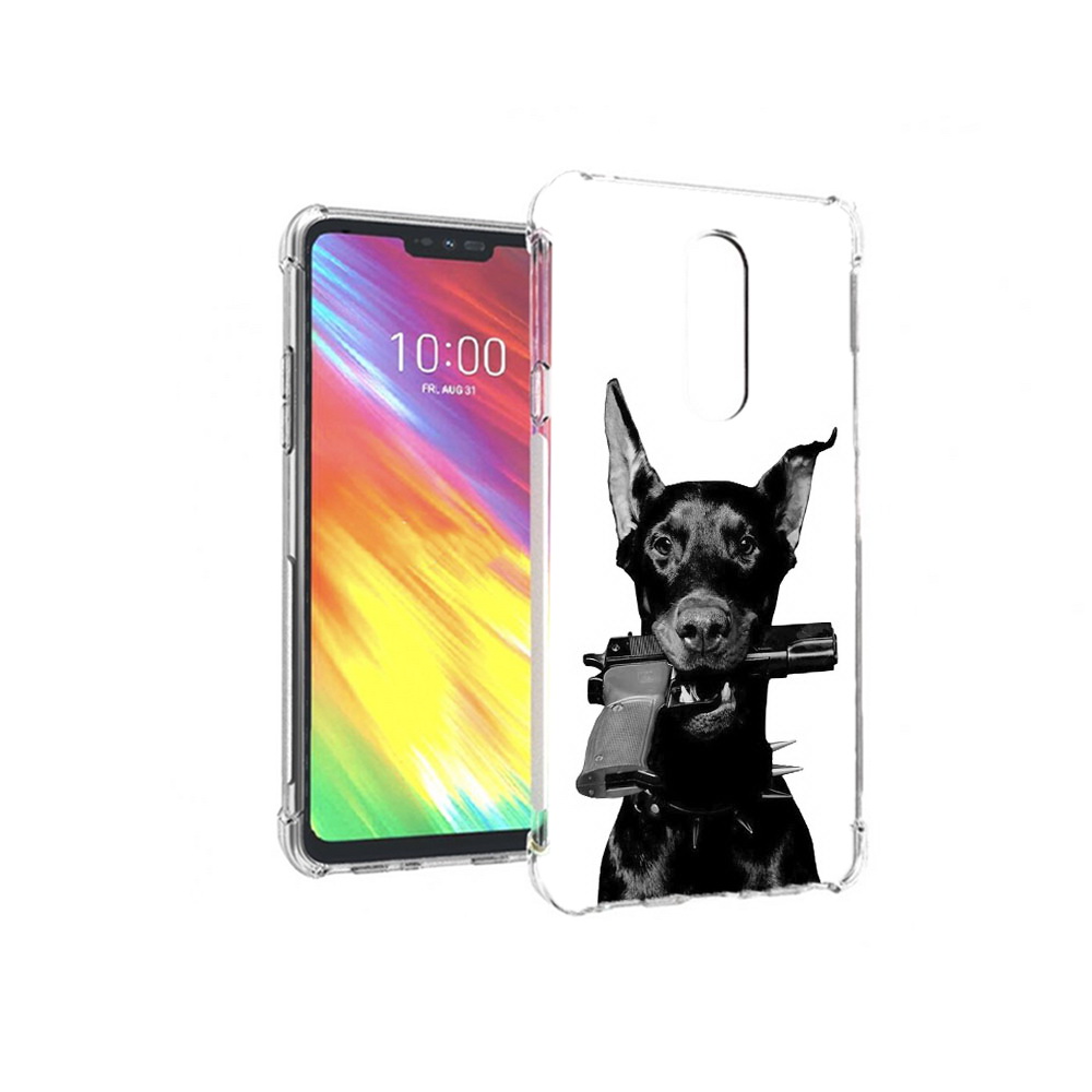 

Чехол MyPads Tocco для LG G7 доберман с пистолетом (PT124618.72.331), Прозрачный, Tocco