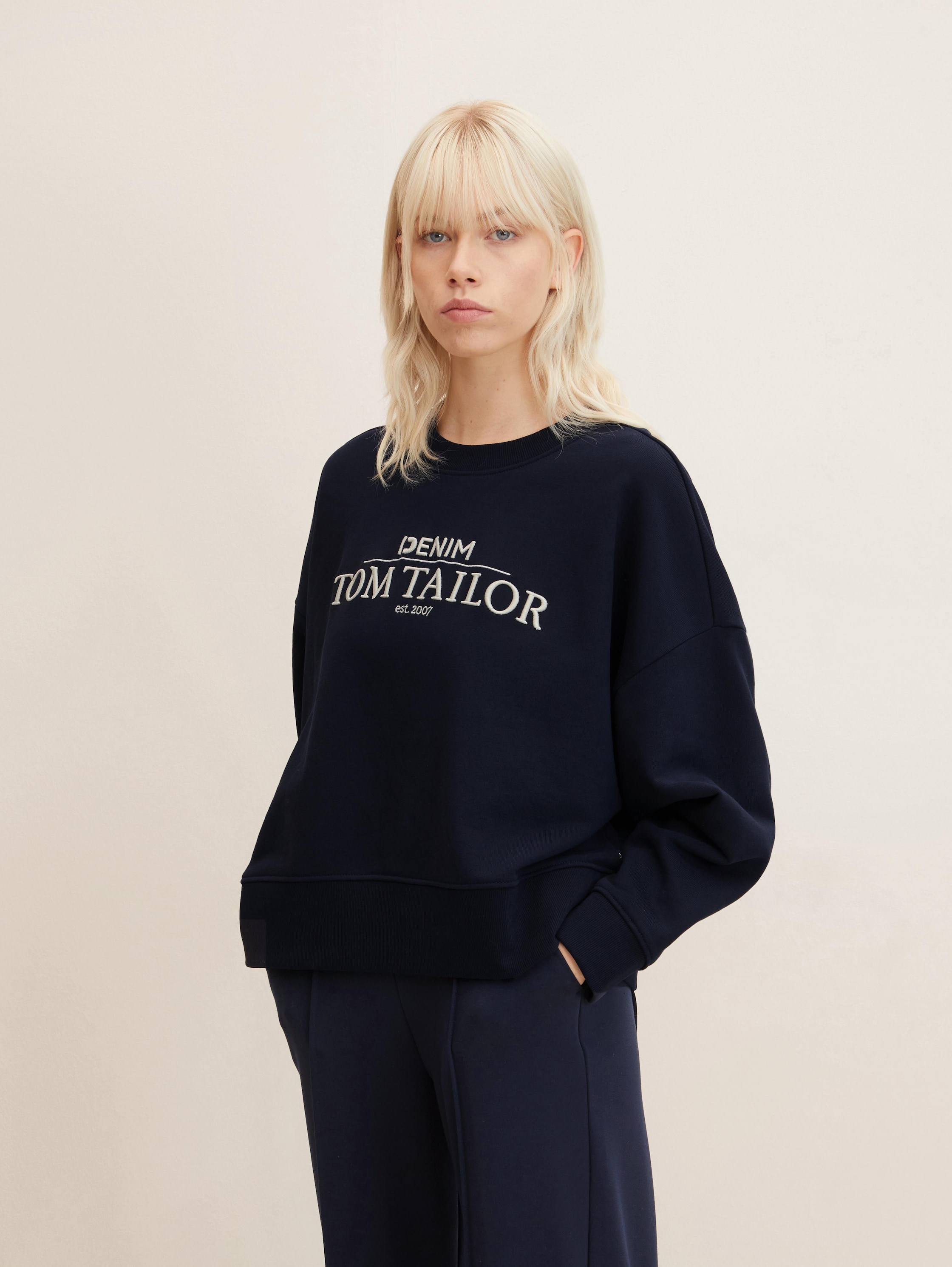 

Свитшот женский TOM TAILOR 1032938 синий L, 1032938