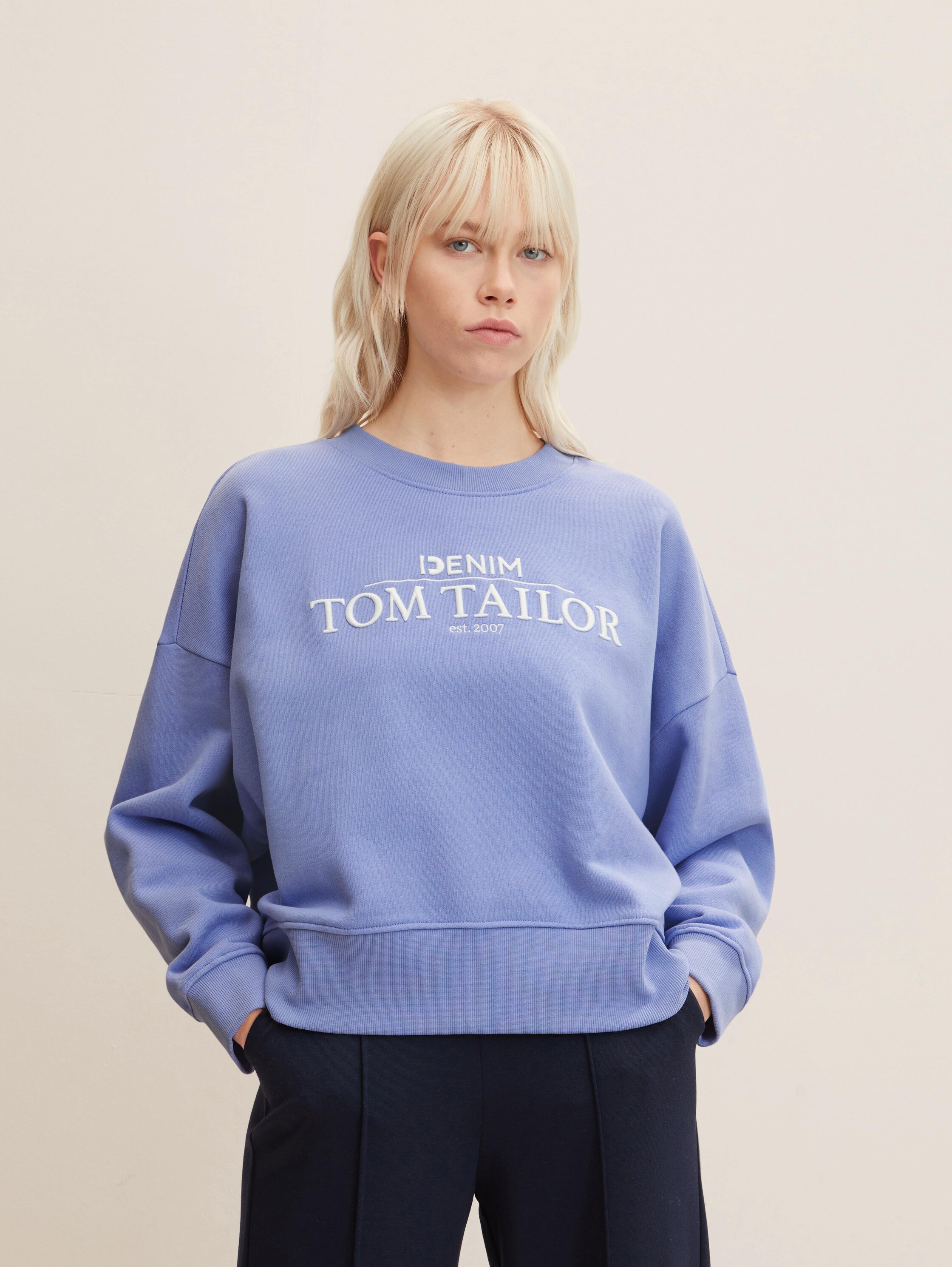 

Свитшот женский TOM TAILOR 1032938 голубой XS, 1032938