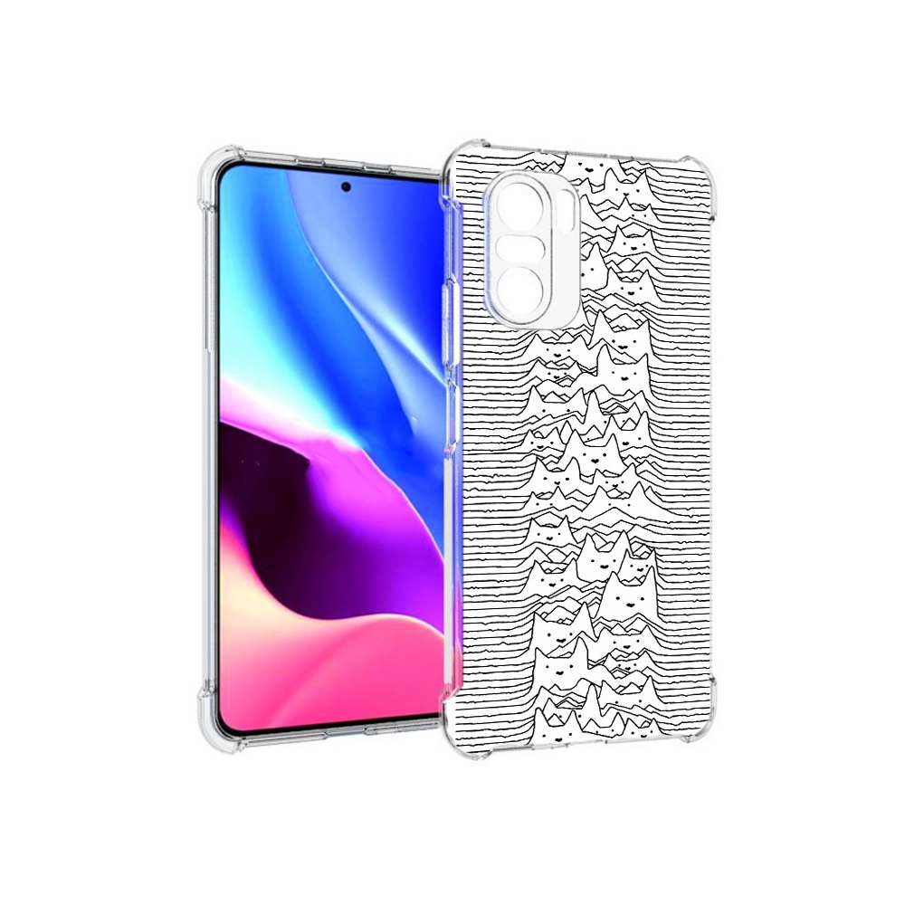 

Чехол MyPads Tocco для Xiaomi Redmi K40 черно белые коты 3D (PT158239.260.682), Прозрачный, Tocco