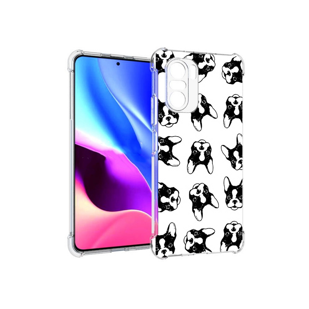 

Чехол MyPads Tocco для Xiaomi Redmi K40 черно белые собачки (PT158239.260.683), Прозрачный, Tocco