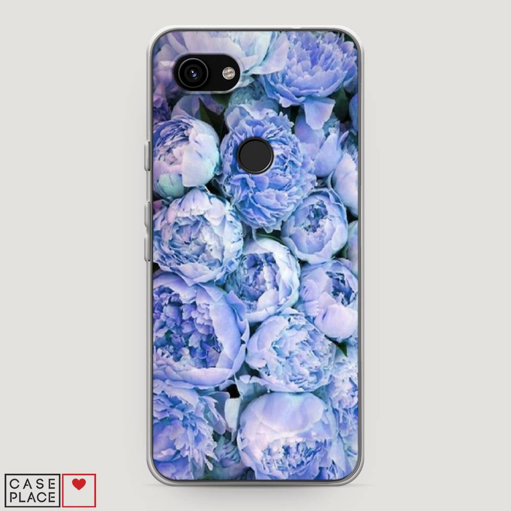 

Чехол Awog на Google Pixel 3a "Пионы голубые", Разноцветный, 270150-8